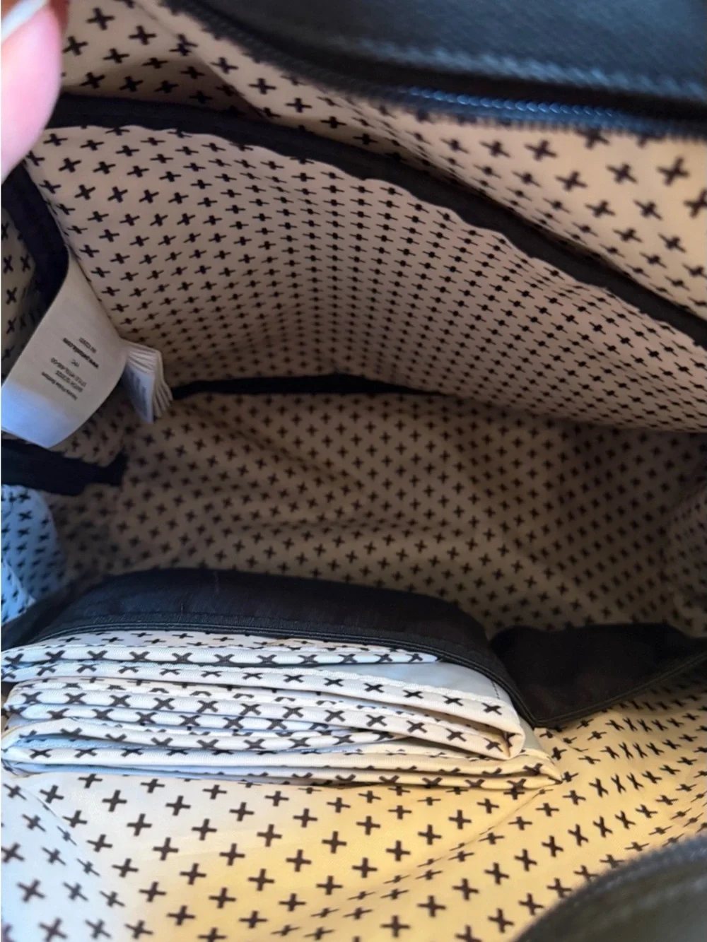 Petunia Pickle Bottom Meta Black Diaper Backpack with Tan Trim